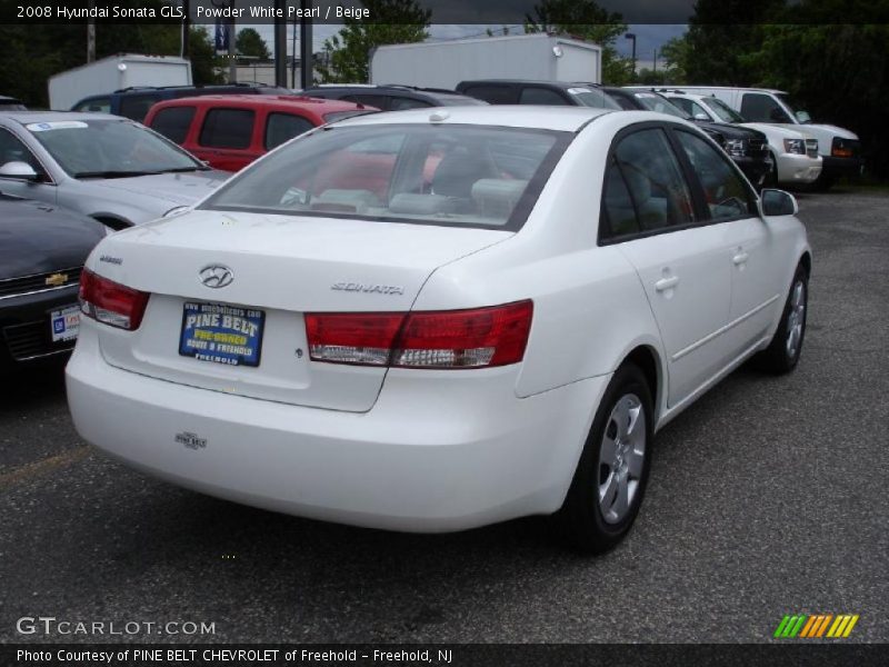 Powder White Pearl / Beige 2008 Hyundai Sonata GLS