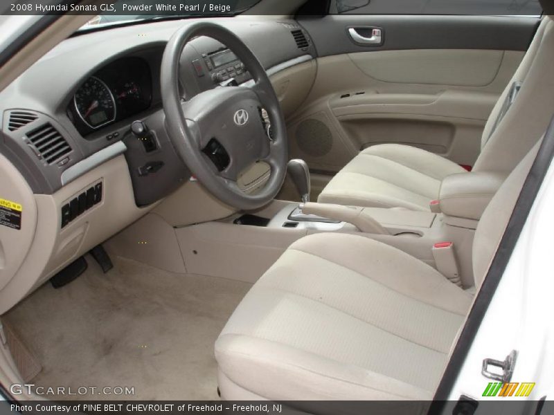 Powder White Pearl / Beige 2008 Hyundai Sonata GLS