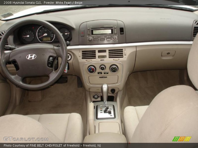 Powder White Pearl / Beige 2008 Hyundai Sonata GLS