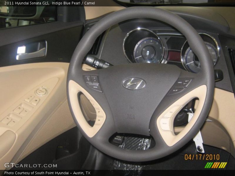 Indigo Blue Pearl / Camel 2011 Hyundai Sonata GLS