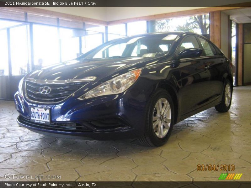 Indigo Blue Pearl / Gray 2011 Hyundai Sonata SE