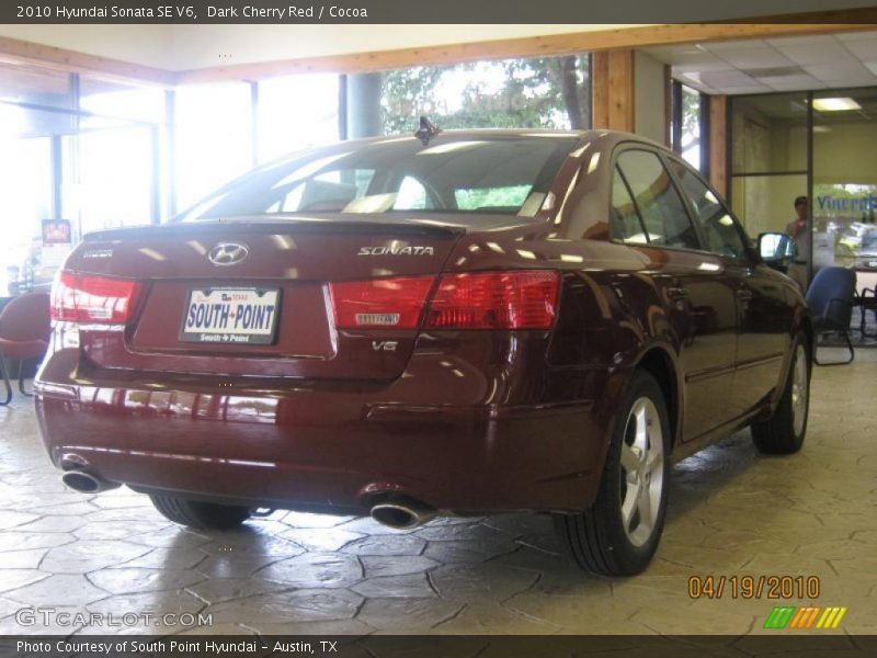 Dark Cherry Red / Cocoa 2010 Hyundai Sonata SE V6