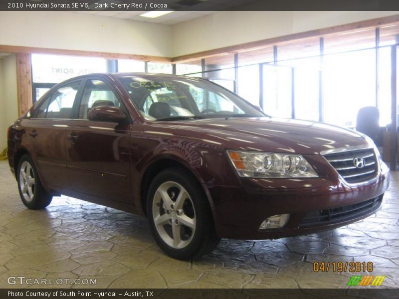 Dark Cherry Red / Cocoa 2010 Hyundai Sonata SE V6