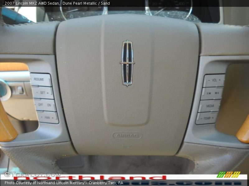 Dune Pearl Metallic / Sand 2007 Lincoln MKZ AWD Sedan