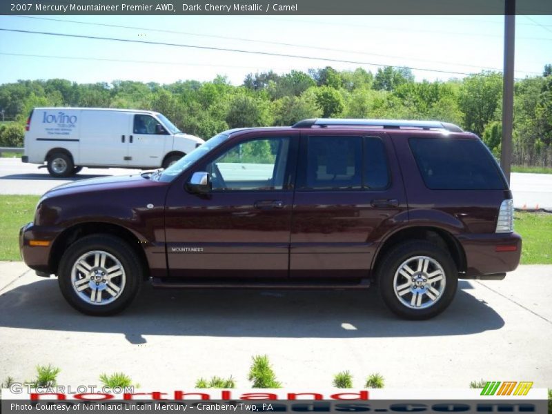 Dark Cherry Metallic / Camel 2007 Mercury Mountaineer Premier AWD