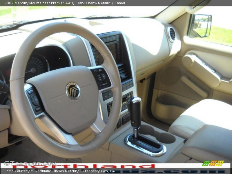Dark Cherry Metallic / Camel 2007 Mercury Mountaineer Premier AWD