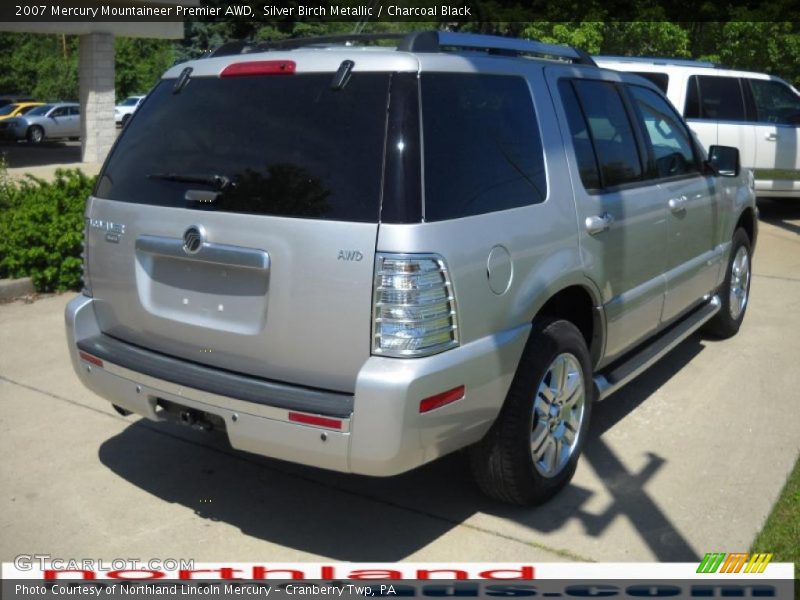 Silver Birch Metallic / Charcoal Black 2007 Mercury Mountaineer Premier AWD