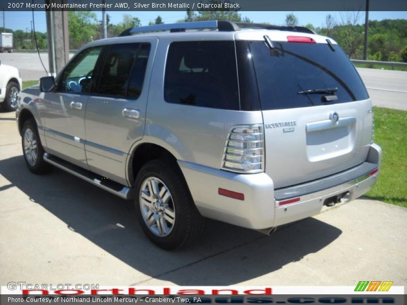 Silver Birch Metallic / Charcoal Black 2007 Mercury Mountaineer Premier AWD