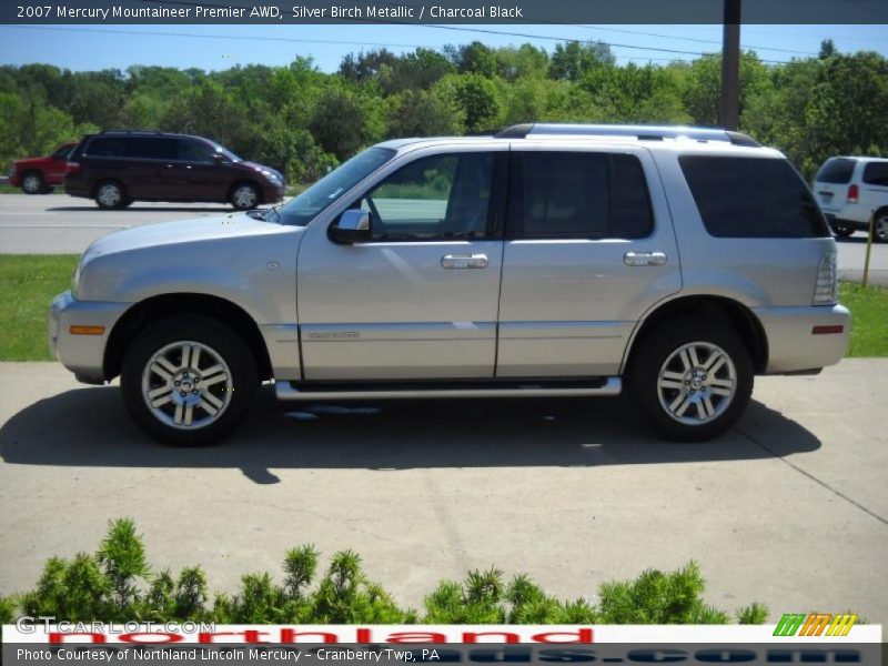 Silver Birch Metallic / Charcoal Black 2007 Mercury Mountaineer Premier AWD