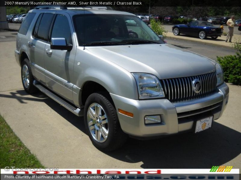 Silver Birch Metallic / Charcoal Black 2007 Mercury Mountaineer Premier AWD