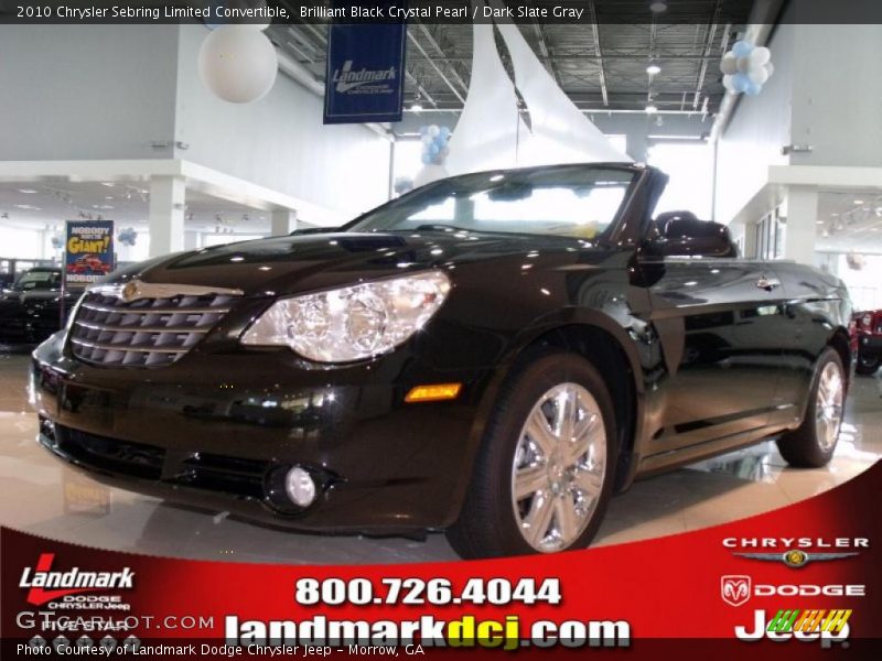 Brilliant Black Crystal Pearl / Dark Slate Gray 2010 Chrysler Sebring Limited Convertible