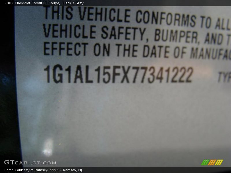 Black / Gray 2007 Chevrolet Cobalt LT Coupe