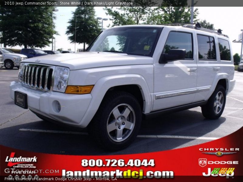 Stone White / Dark Khaki/Light Graystone 2010 Jeep Commander Sport