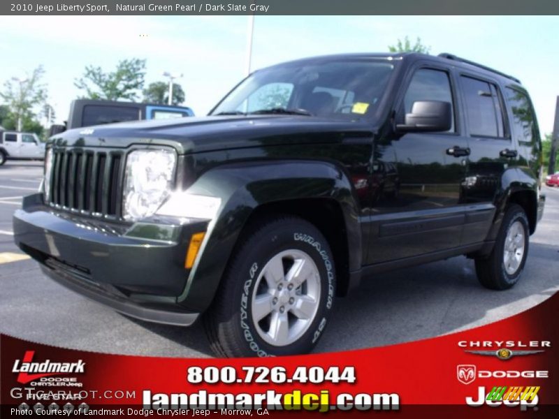 Natural Green Pearl / Dark Slate Gray 2010 Jeep Liberty Sport