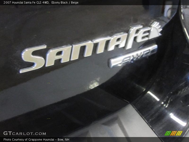Ebony Black / Beige 2007 Hyundai Santa Fe GLS 4WD
