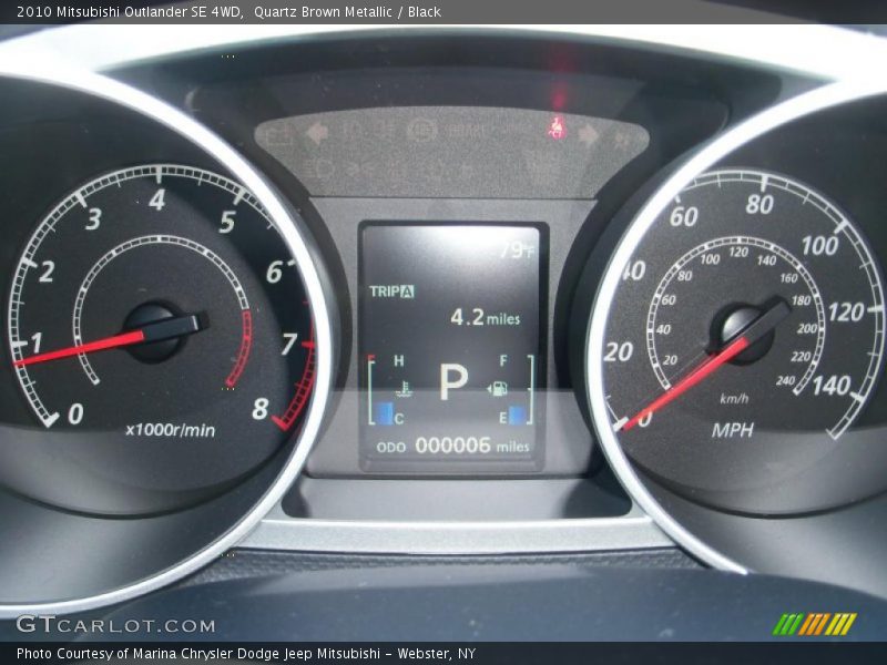 Quartz Brown Metallic / Black 2010 Mitsubishi Outlander SE 4WD