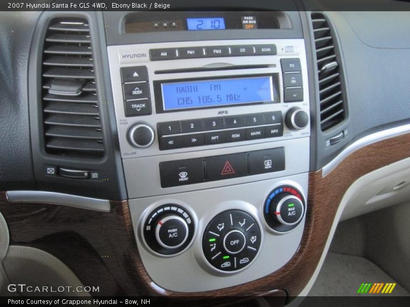 Ebony Black / Beige 2007 Hyundai Santa Fe GLS 4WD