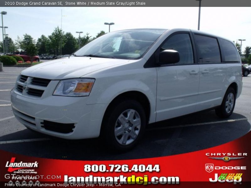 Stone White / Medium Slate Gray/Light Shale 2010 Dodge Grand Caravan SE