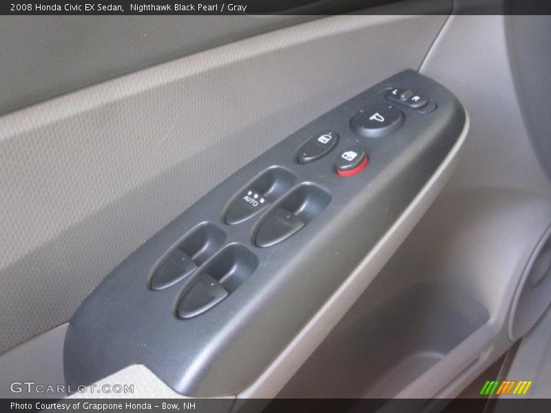 Nighthawk Black Pearl / Gray 2008 Honda Civic EX Sedan