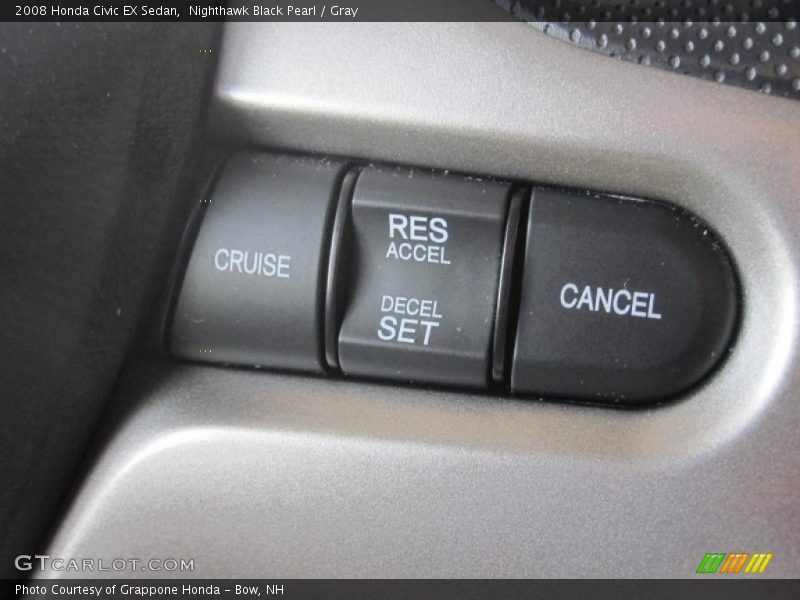 Nighthawk Black Pearl / Gray 2008 Honda Civic EX Sedan