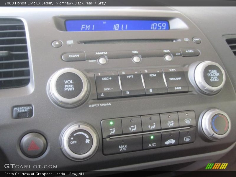 Nighthawk Black Pearl / Gray 2008 Honda Civic EX Sedan