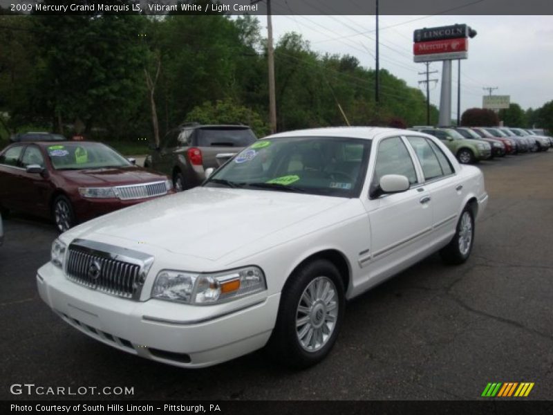 Vibrant White / Light Camel 2009 Mercury Grand Marquis LS