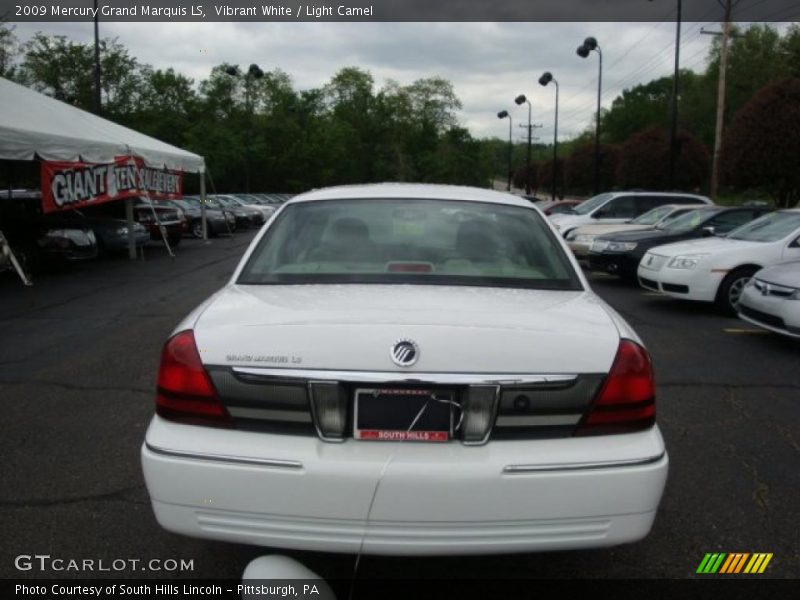 Vibrant White / Light Camel 2009 Mercury Grand Marquis LS