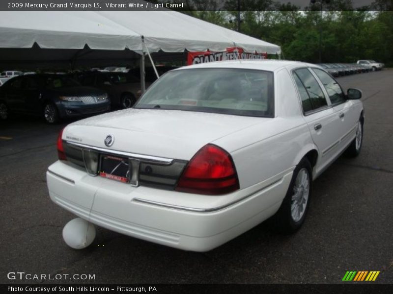 Vibrant White / Light Camel 2009 Mercury Grand Marquis LS