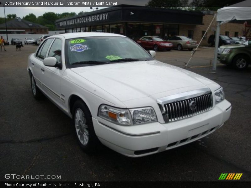 Vibrant White / Light Camel 2009 Mercury Grand Marquis LS