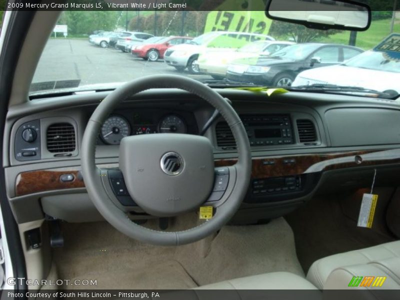 Vibrant White / Light Camel 2009 Mercury Grand Marquis LS