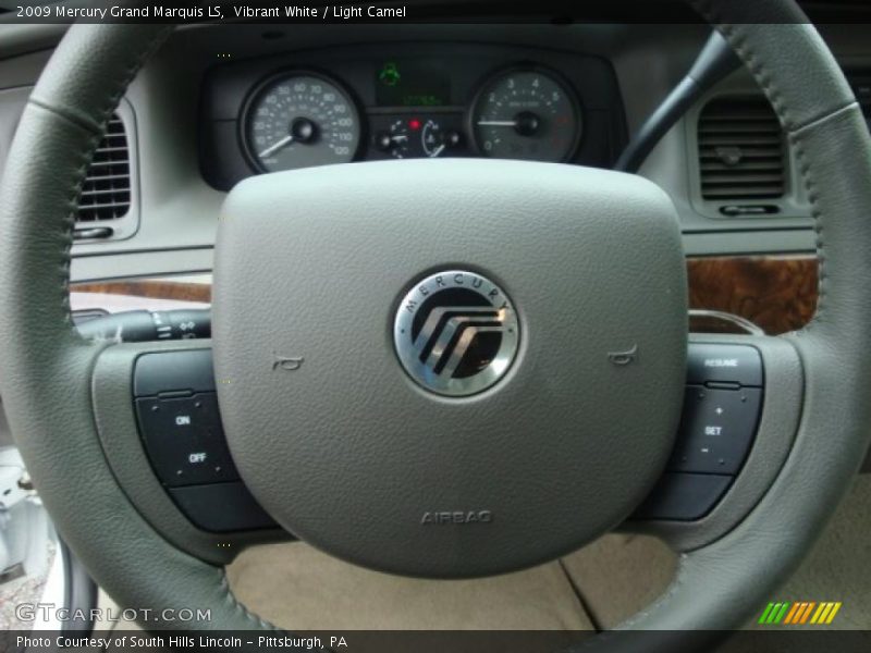 Vibrant White / Light Camel 2009 Mercury Grand Marquis LS