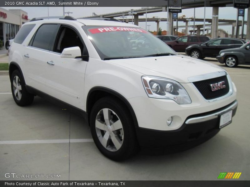 Summit White / Ebony 2010 GMC Acadia SLT AWD