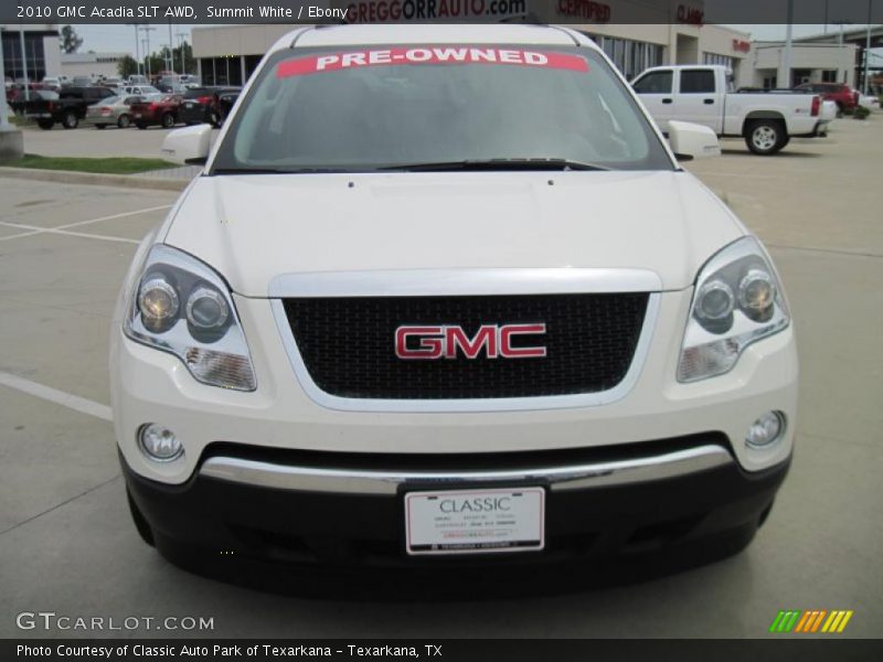 Summit White / Ebony 2010 GMC Acadia SLT AWD