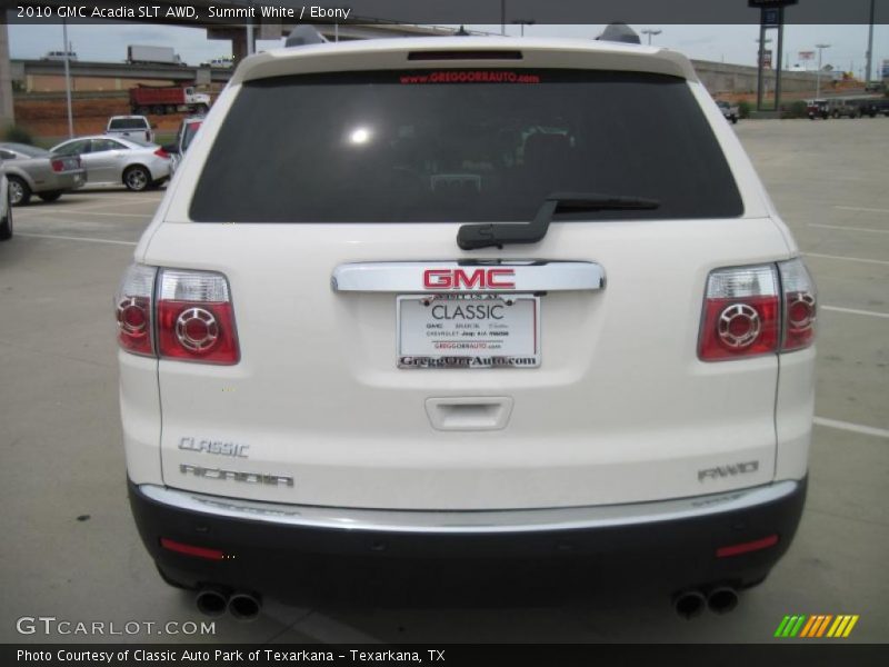 Summit White / Ebony 2010 GMC Acadia SLT AWD