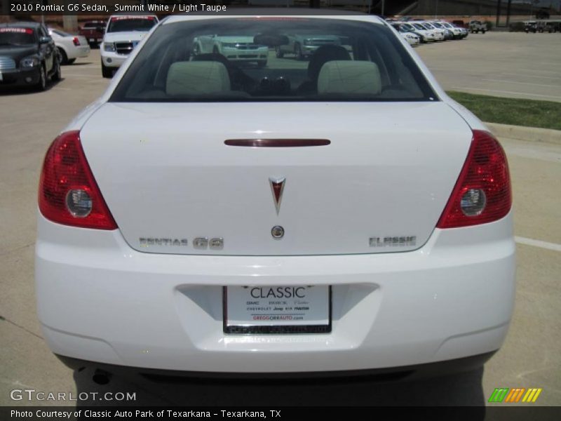 Summit White / Light Taupe 2010 Pontiac G6 Sedan