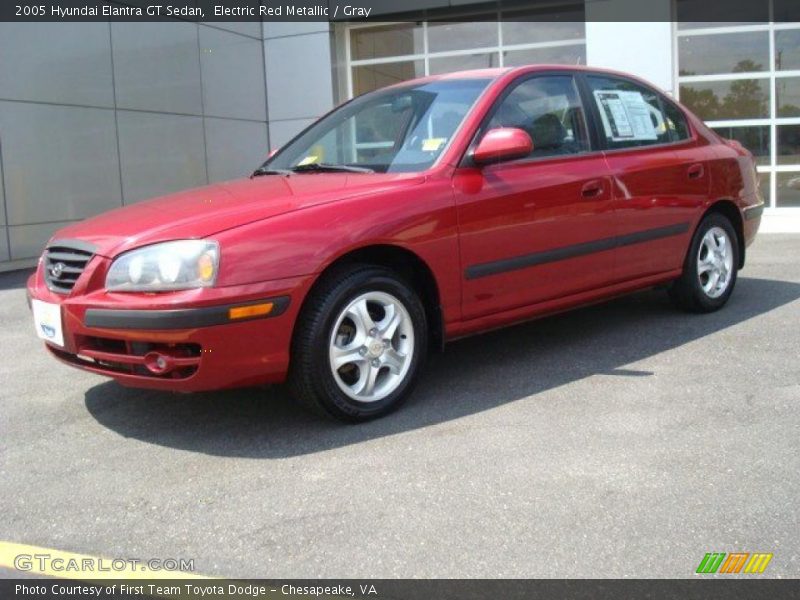 Electric Red Metallic / Gray 2005 Hyundai Elantra GT Sedan