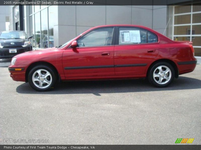 Electric Red Metallic / Gray 2005 Hyundai Elantra GT Sedan