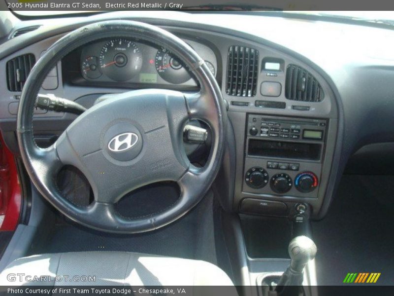 Electric Red Metallic / Gray 2005 Hyundai Elantra GT Sedan