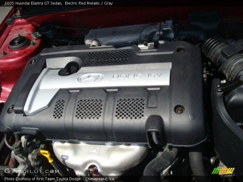 Electric Red Metallic / Gray 2005 Hyundai Elantra GT Sedan