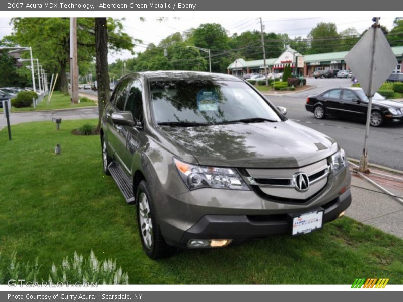 Aberdeen Green Metallic / Ebony 2007 Acura MDX Technology