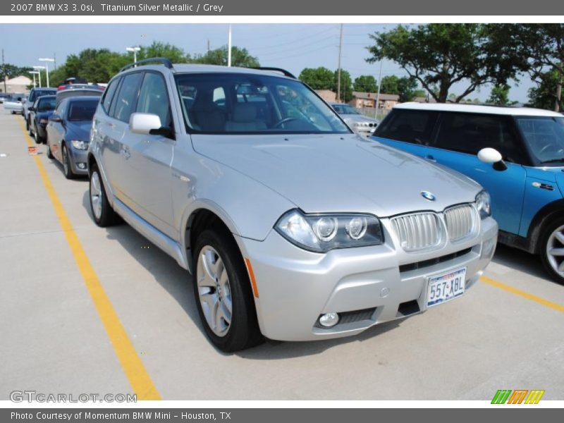 Titanium Silver Metallic / Grey 2007 BMW X3 3.0si