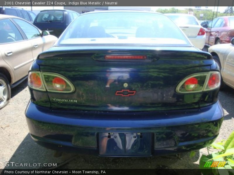Indigo Blue Metallic / Neutral 2001 Chevrolet Cavalier Z24 Coupe