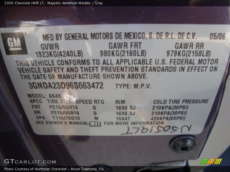 Majestic Amethyst Metallic / Gray 2006 Chevrolet HHR LT