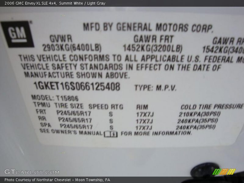 Summit White / Light Gray 2006 GMC Envoy XL SLE 4x4