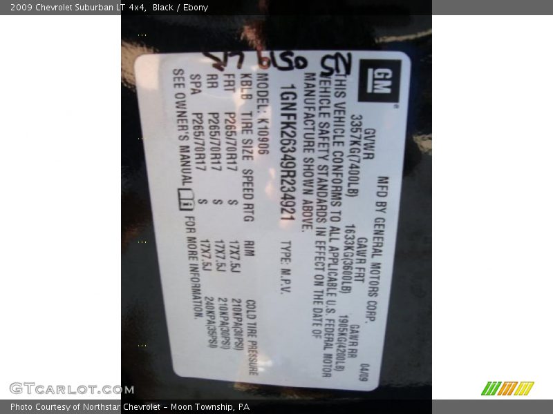 Black / Ebony 2009 Chevrolet Suburban LT 4x4