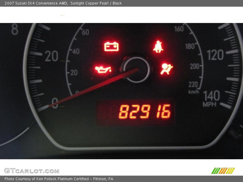 Sunlight Copper Pearl / Black 2007 Suzuki SX4 Convenience AWD