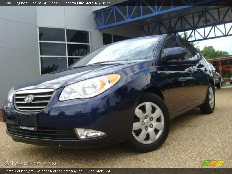 Regatta Blue Metallic / Beige 2008 Hyundai Elantra GLS Sedan