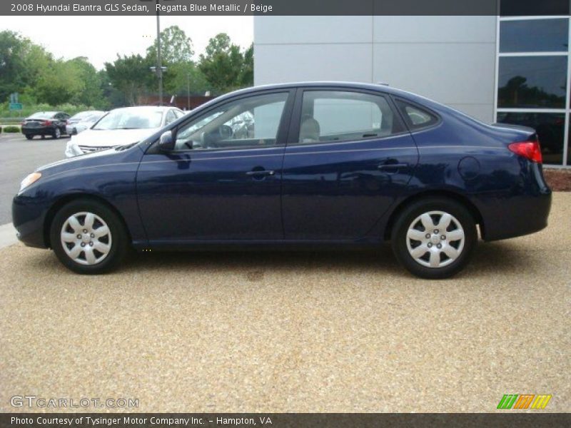 Regatta Blue Metallic / Beige 2008 Hyundai Elantra GLS Sedan