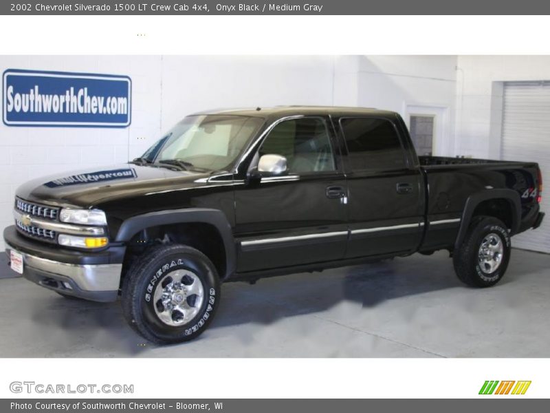 Onyx Black / Medium Gray 2002 Chevrolet Silverado 1500 LT Crew Cab 4x4