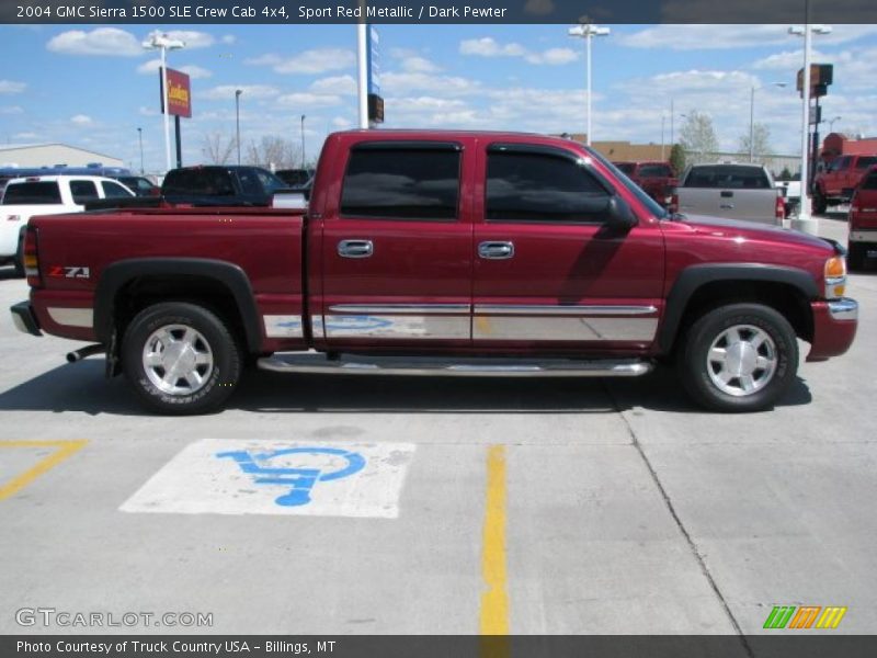 Sport Red Metallic / Dark Pewter 2004 GMC Sierra 1500 SLE Crew Cab 4x4